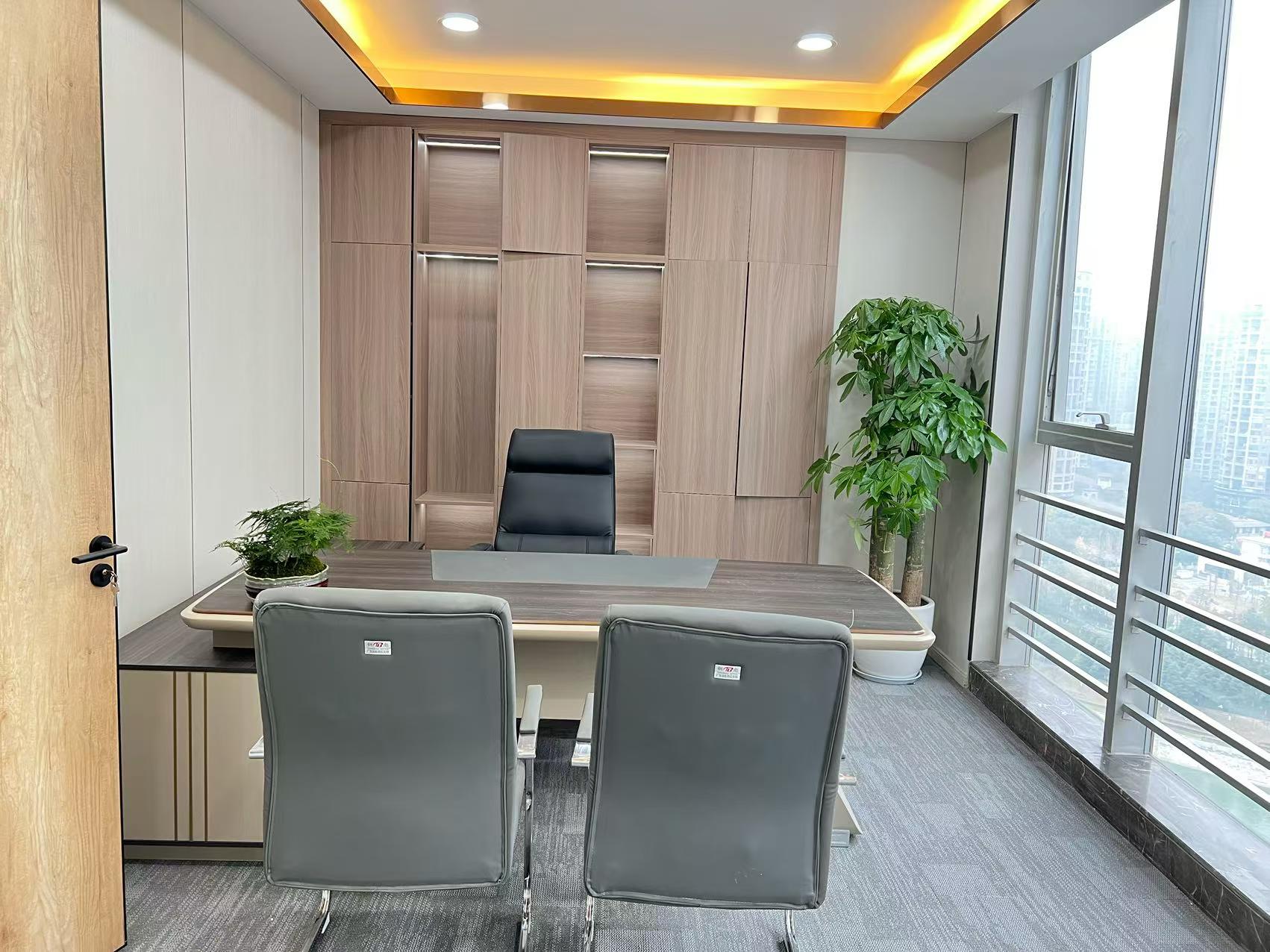 （锦江区）三色路-金石路地铁几百米 206平 4隔间18工位 精装带家具 银海芯座办公室出租