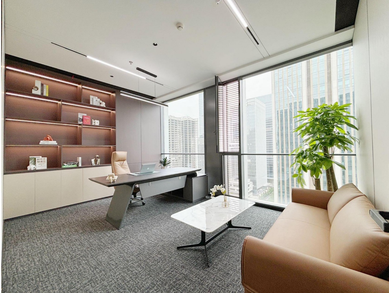 高新区三街 超甲24小时空调楼盘 270平 4隔间34工位内 精装带家具 双面采光 节能大厦办公室出租