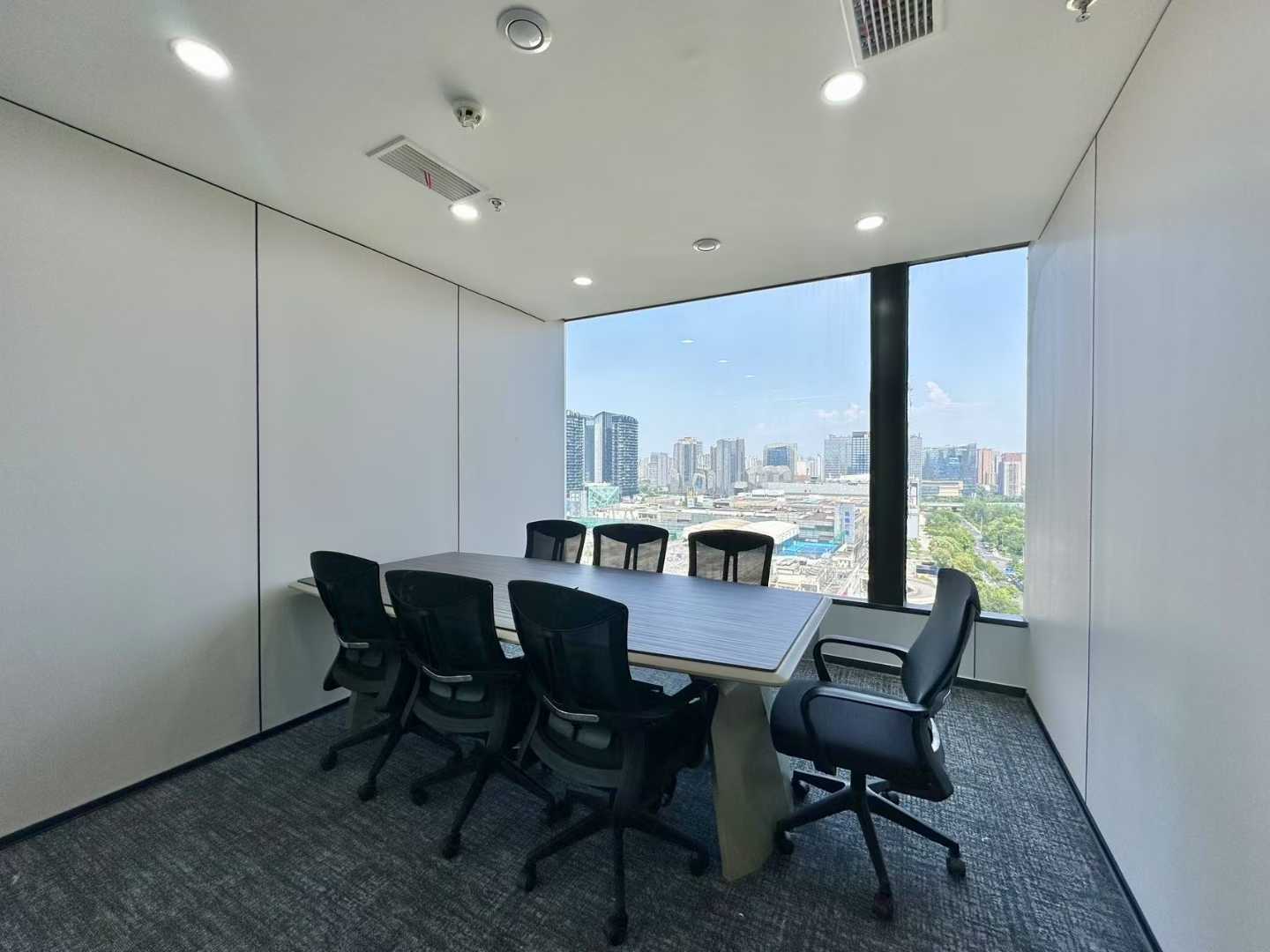 火车南站甲级新装修户型 3隔间1会议室23工位 双面采光 特价含物业费出租 安格斯国际办公室出租