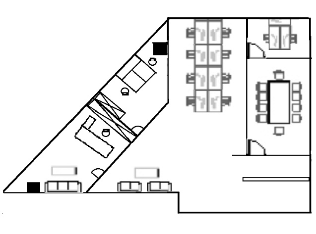 川威大厦 地铁口世纪城4隔间12工位精装修带家具 采光通透双开玻璃门大气前台