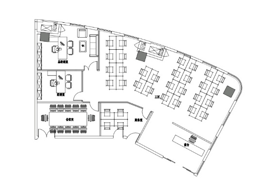青羊宫-浣花香大厦270平米欧式简装-地毯式办公 户型方正