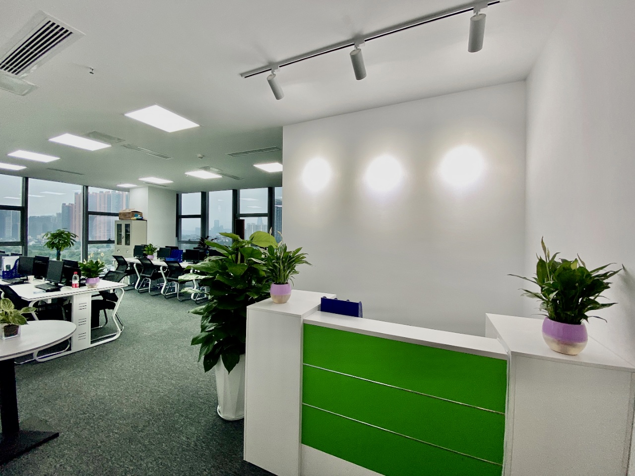 雙面采光 天府新區金棕櫚精裝修100平小面積辦公室 帶家具