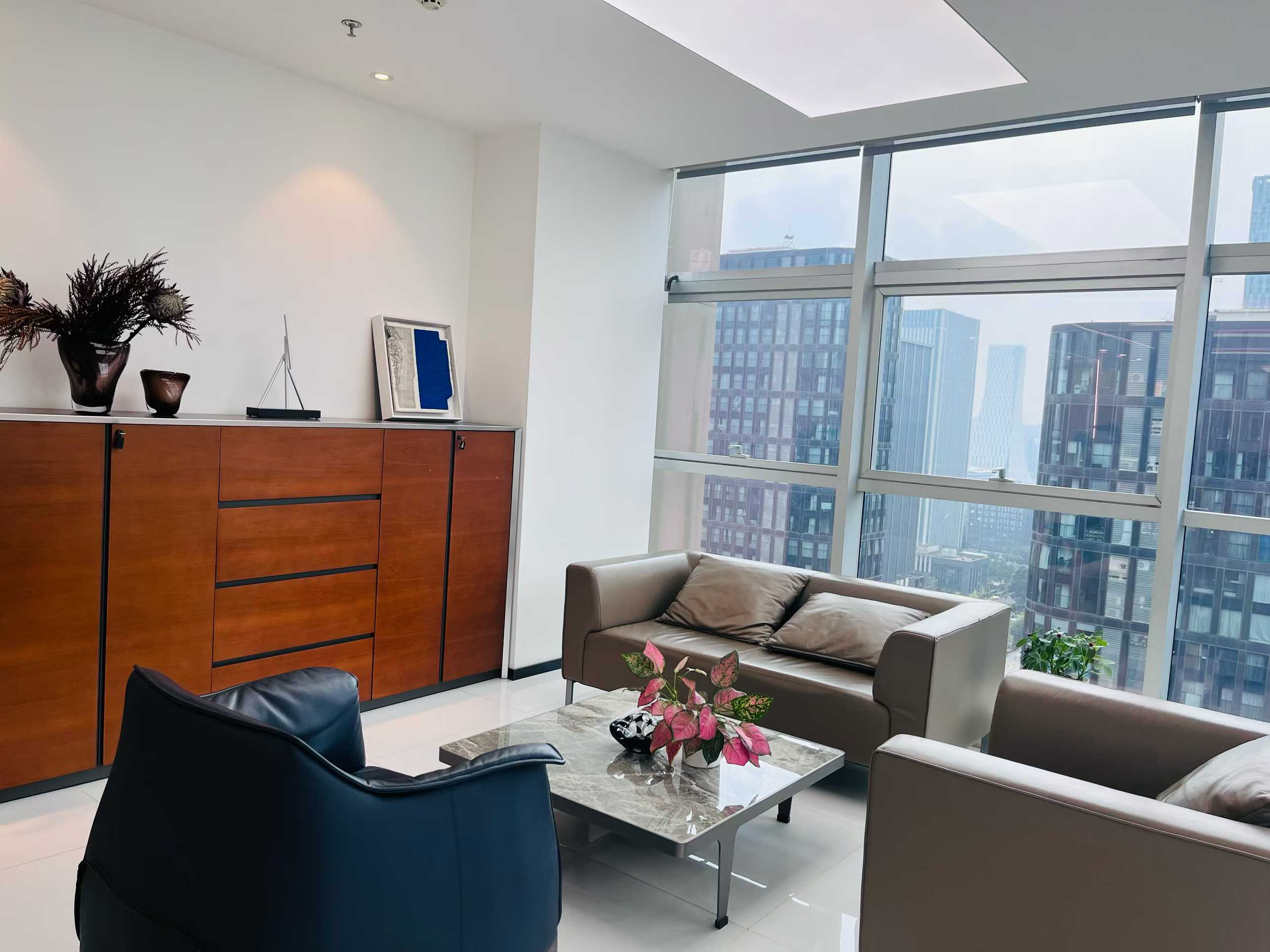 天府三街老超甲写字楼 24小时空调 双面采光 277平 4隔间35工位带库房 特价含家具 节能大厦办公室出租