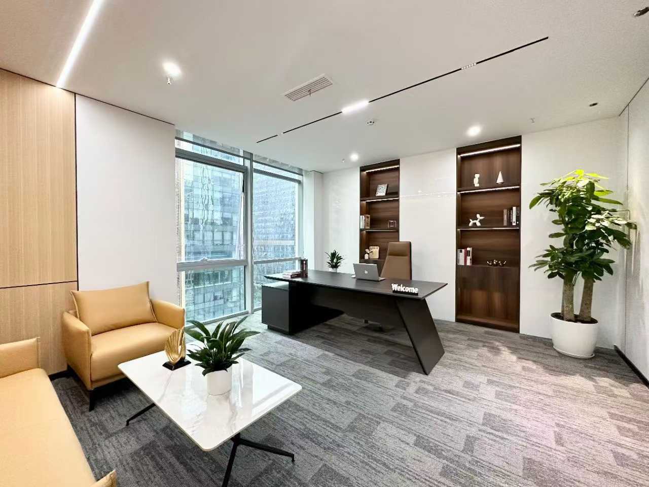 高新区天府二街甲写双面采光 280平 5隔间32工位 精装带家具 24小时空调 利用率高 雄川金融中心办公室出租