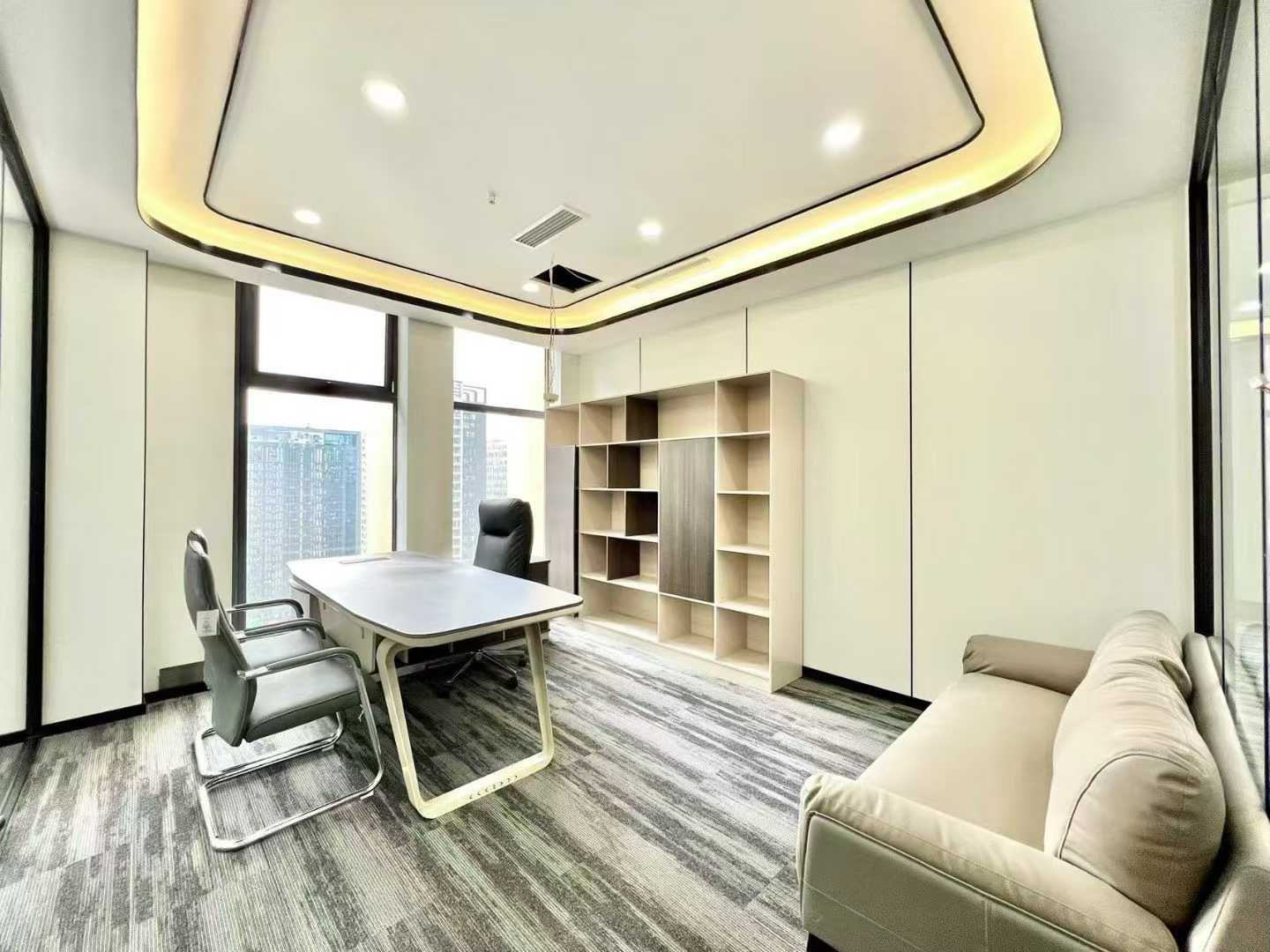 天府三街地铁口 按套出租 5隔间30工位 双面采光 超大老板间 朝南 24小时空调 新希望国际A座办公室出租