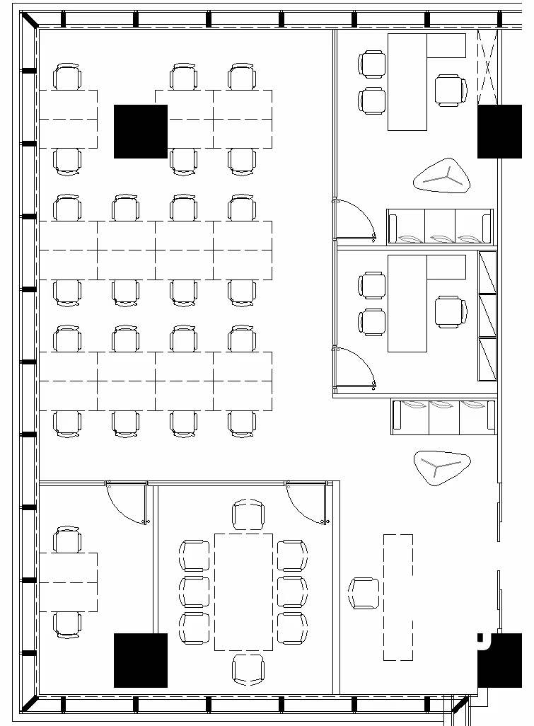 金融城甲级三面采光户型4隔间22工位 报价含家具 中航国际广场办公室出租