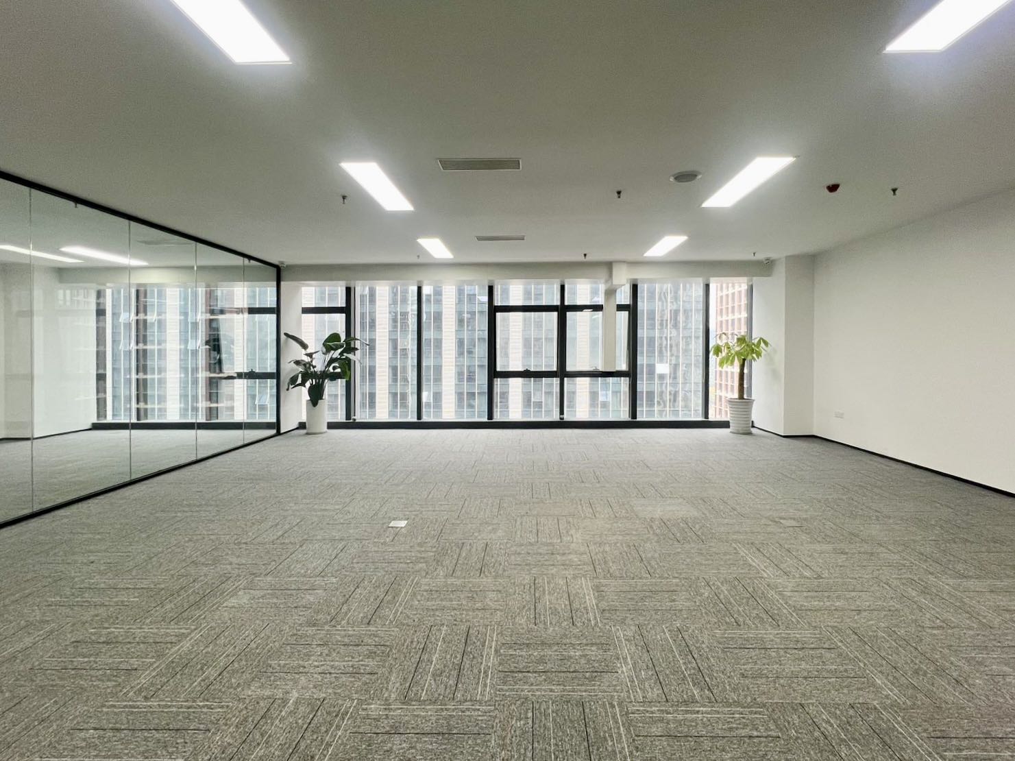 金融城甲写楼盘 电梯口 产权220平 3隔间24工位 隔间大 22%公摊小 创新时代广场办公室出租