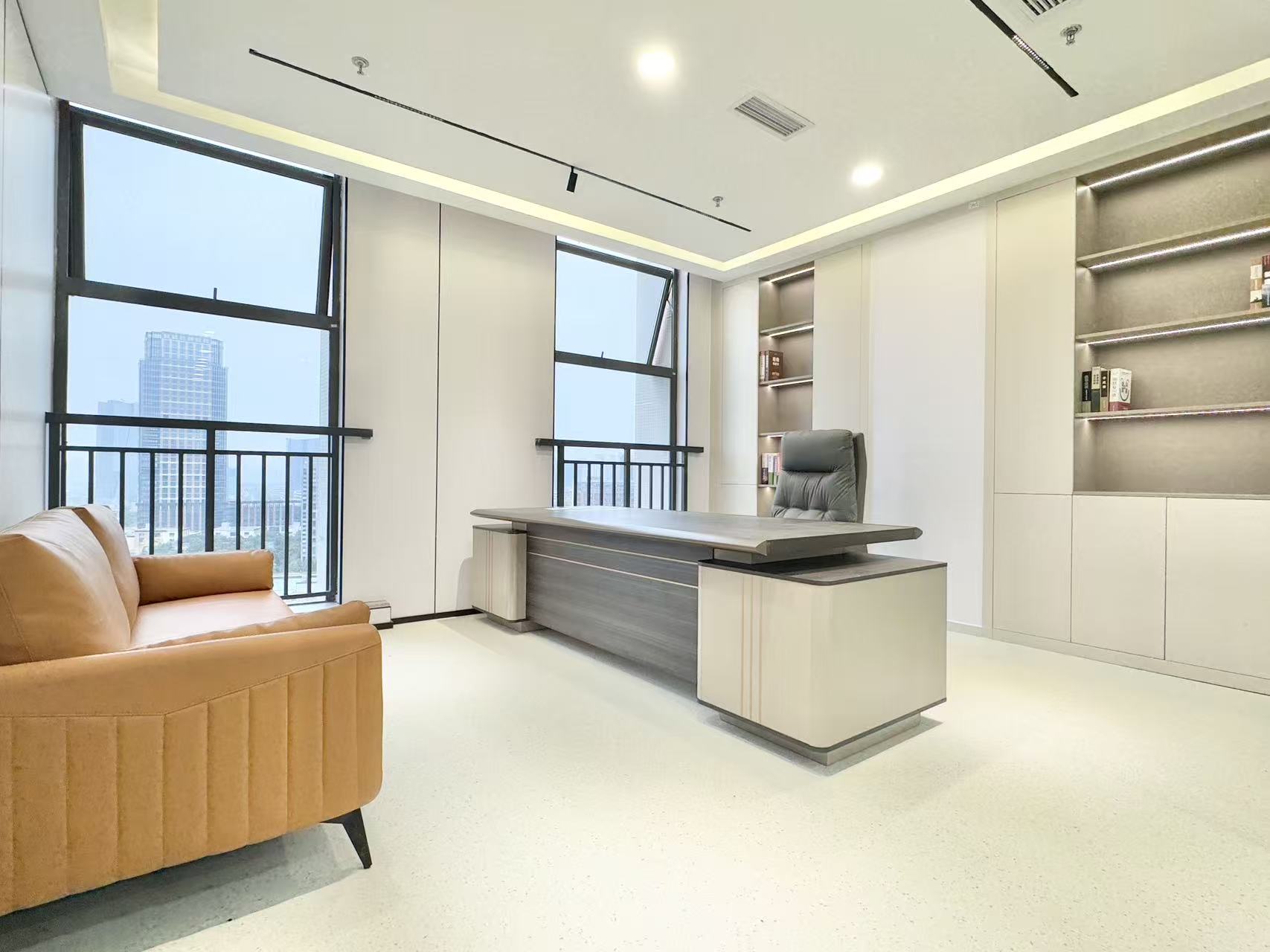 6号线金石路 三色路紧邻高新区金融城3期 552平方 8隔间60工位 双面采光 含物业费 中鼎国际办公室出租