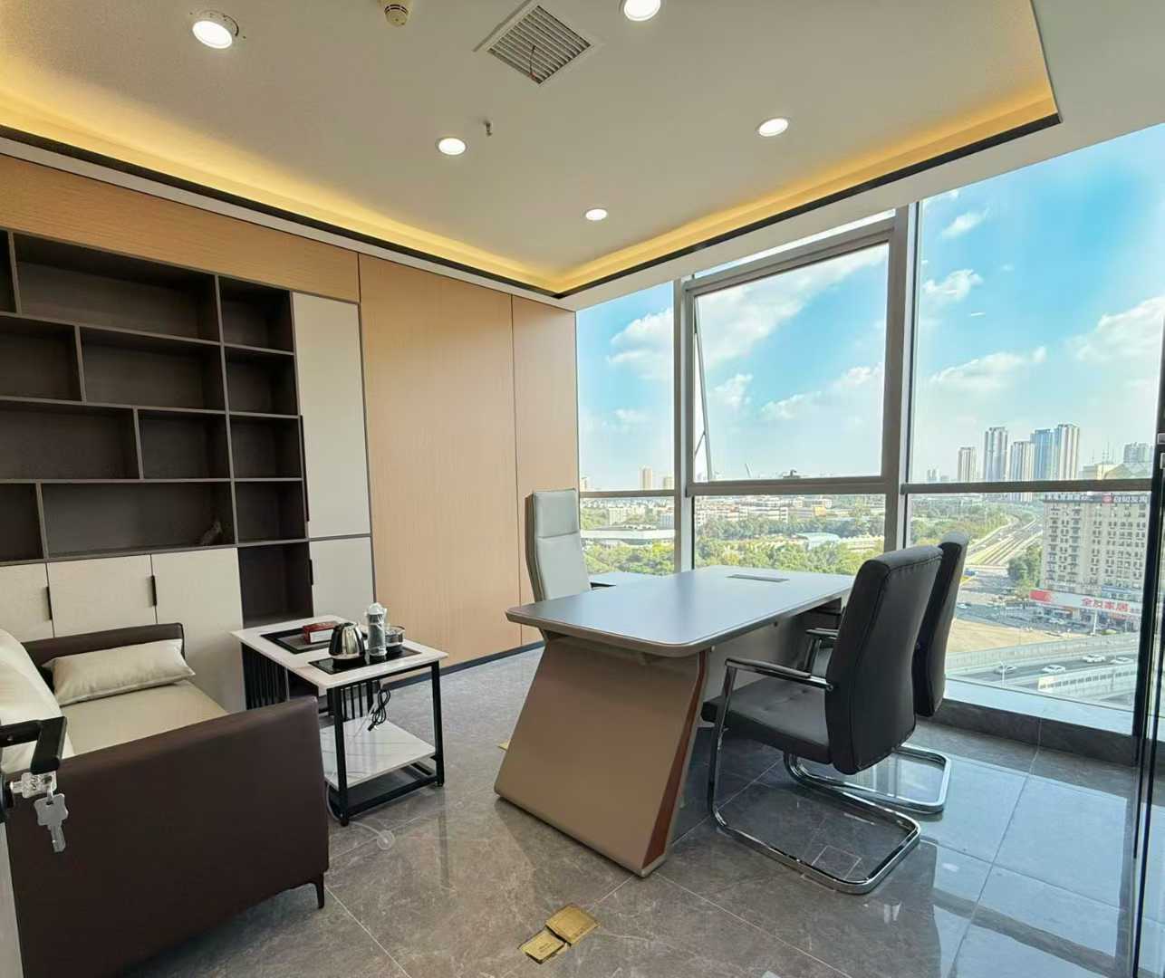 成华区理工大学地铁口 那套出租 3隔间12工位 双地铁交汇 24小时空调 招商城市主场办公室出租