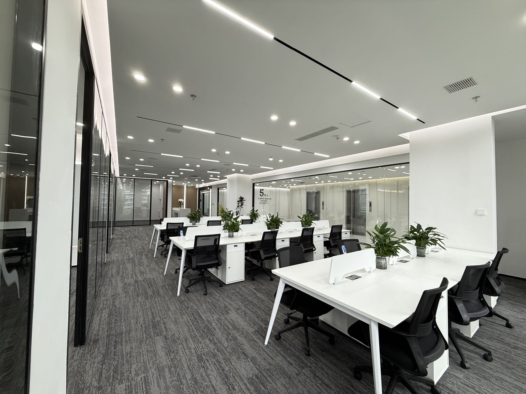 天府五街园区办公 按套出租 含物业费 6隔间36工位 园区环境安逸 适合科技 艺术类公司 软件园D4办公室出租