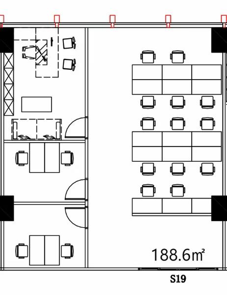 孵化园地铁口 3隔间15工位 在共享区域层 配套巴适 含物业含空调能耗 嘉润国金中心办公室出租