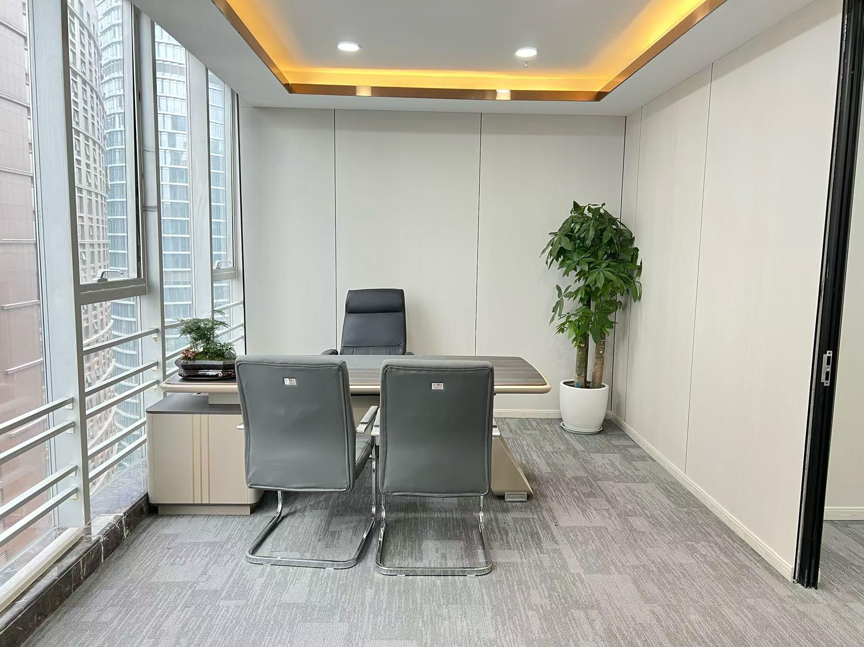 （锦江区）三色路-金石路地铁几百米 206平 4隔间18工位 精装带家具 银海芯座办公室出租