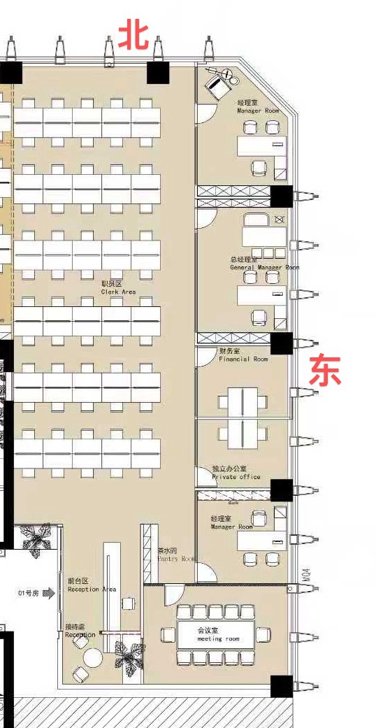 三街超甲电梯口户型·东方传统美学与现代时尚融合 服务面积480平 6隔间60工位 老板间视野巴适 节能大厦办公室出租