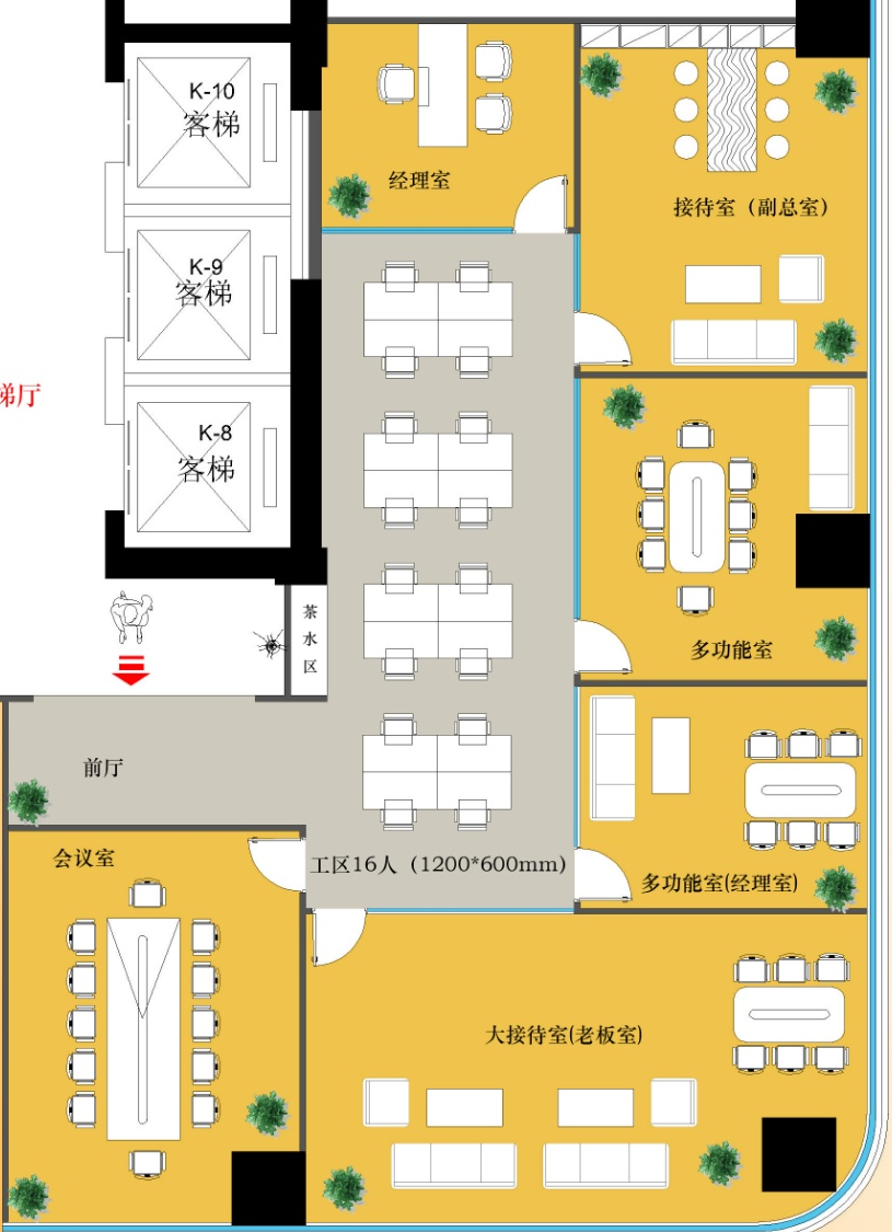 天府三街超甲楼盘 按套出租 电梯口户型 6隔间16工位 超大老板间 双面采光  拎包入住 莱普敦中心办公室出租