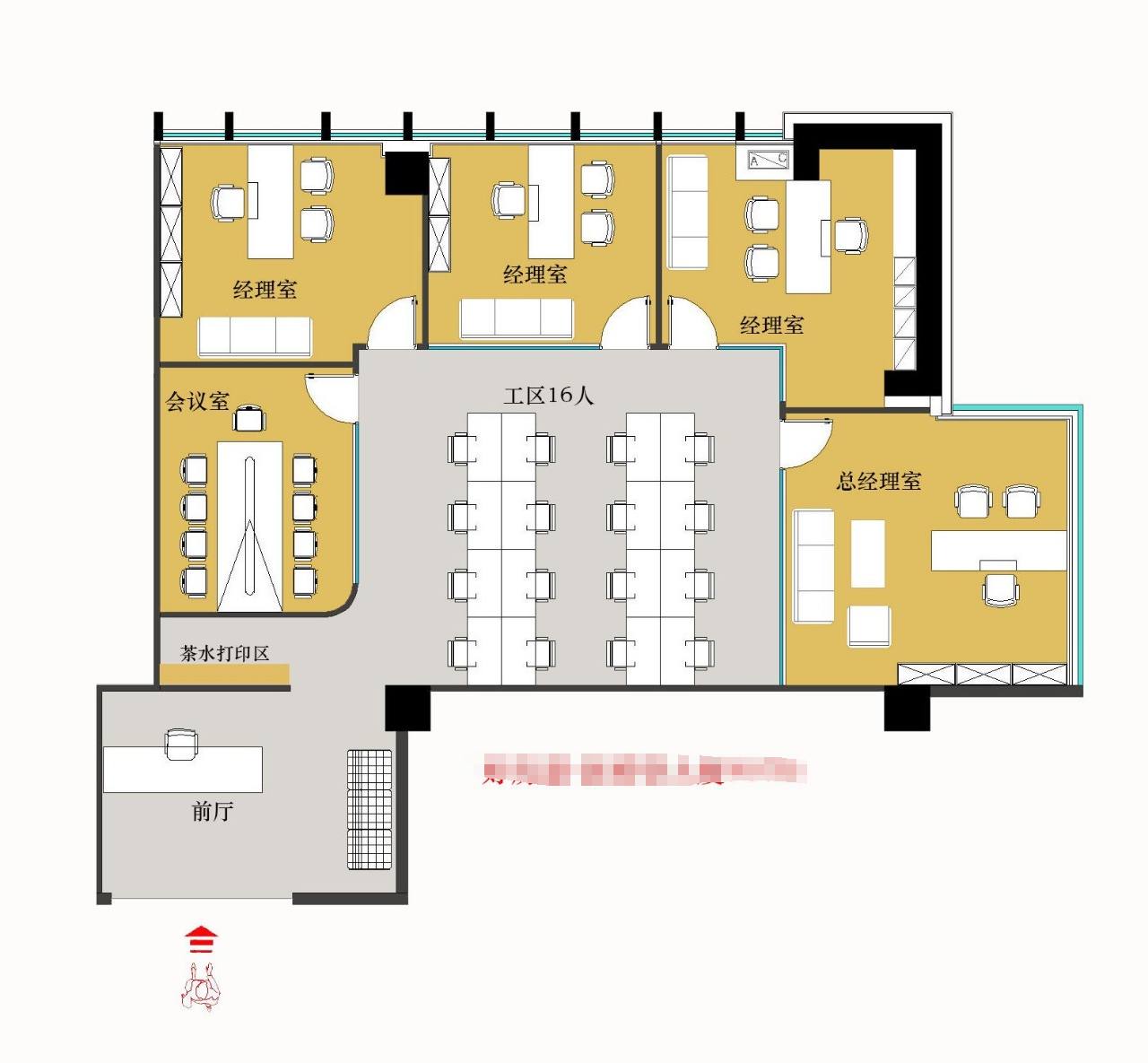 桐梓林地铁口双面采光精装好房 按套出租5隔间16工位 部分区域24小时空调 含物业费 新希望大厦办公室出租