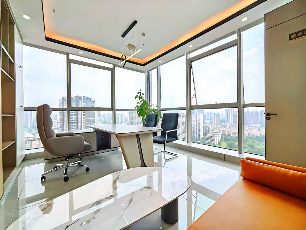 成华区理工大学地铁口 套租方正 双面采光 4隔间30工位 视野巴适 适合接待 24小时空调 招商城市主场办公室出租