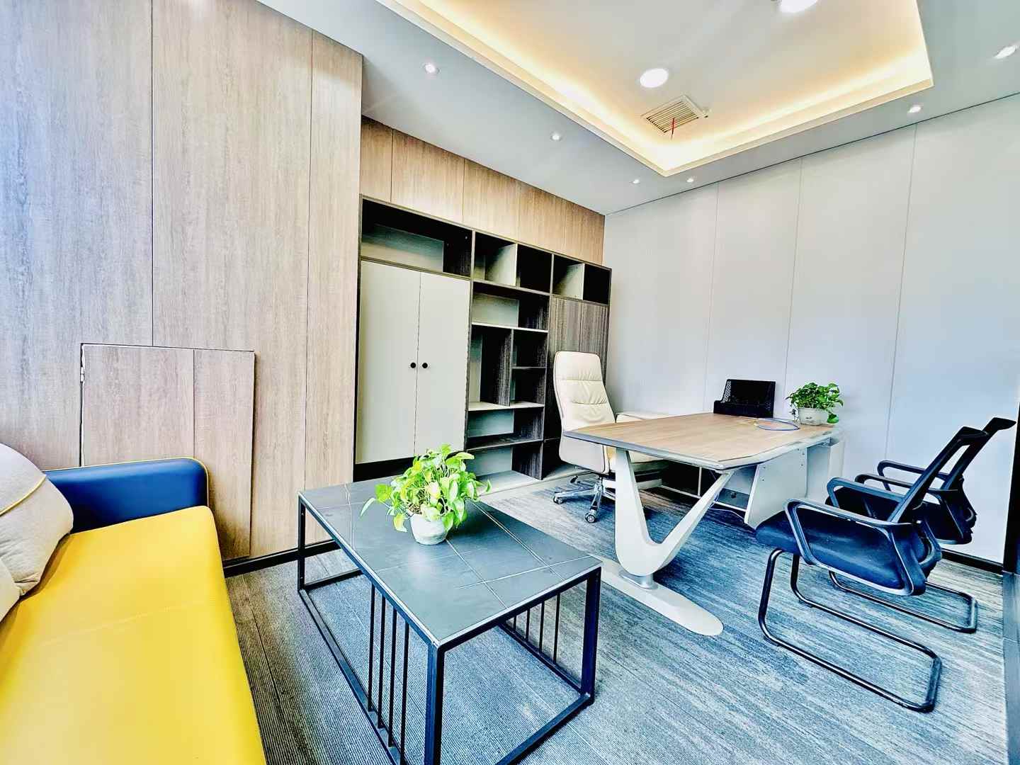 高新区高新地铁站四百米 公摊低利用率高 135平方 3隔间20工位 户型方正 24小时空调 含物业费 晶科1号办公室出租