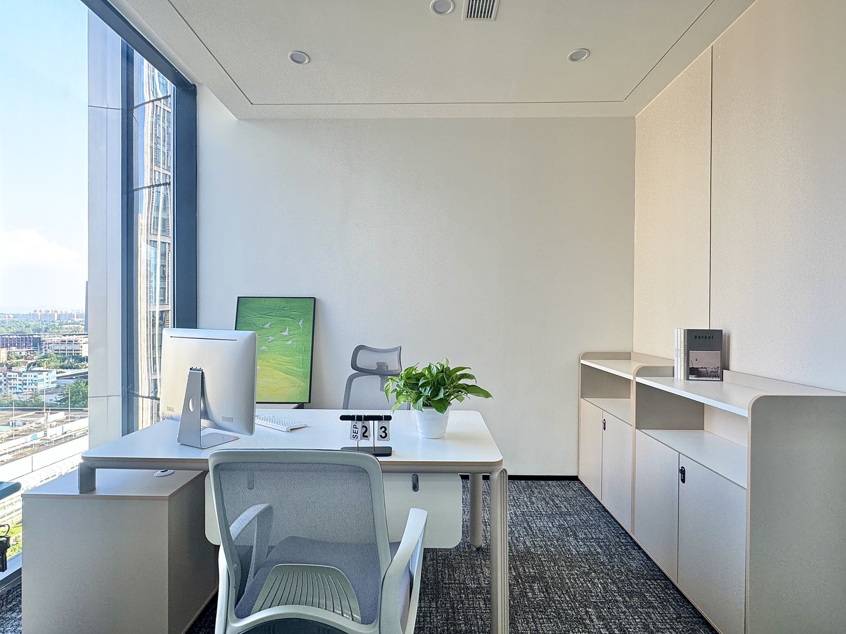 金融城三期6号线金石路地铁几百米 近火车南站 160平方 3隔间18工位 新楼超甲服务式办公 德塔白鹭湾科创办公室出租