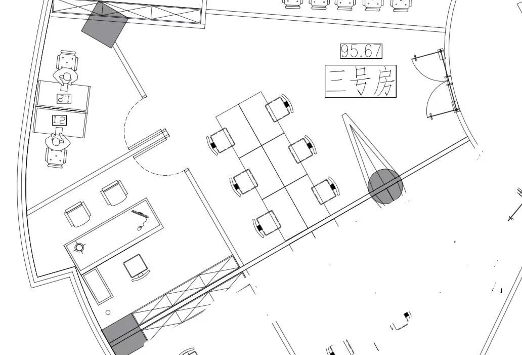 成华区邻东郊记忆创业小面积 95.67平 2隔间8工位 高区视野 含物业费 带家具 多弗国际办公室出租