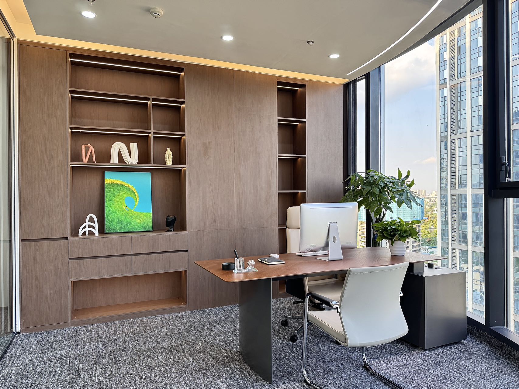 金融城三期6号线金石路地铁几百米 近火车南站 160平方 3隔间18工位 新楼超甲服务式办公 德塔白鹭湾科创办公室出租