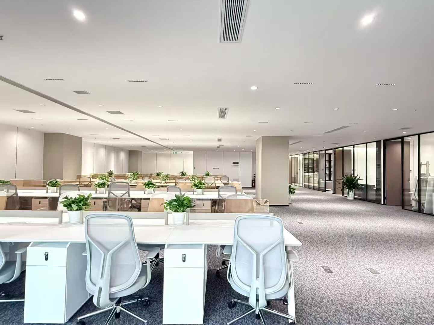 孵化园大户型出租 698平方 8隔间80工位 户型方正 装修巴适 带家具 德商国际办公室出租