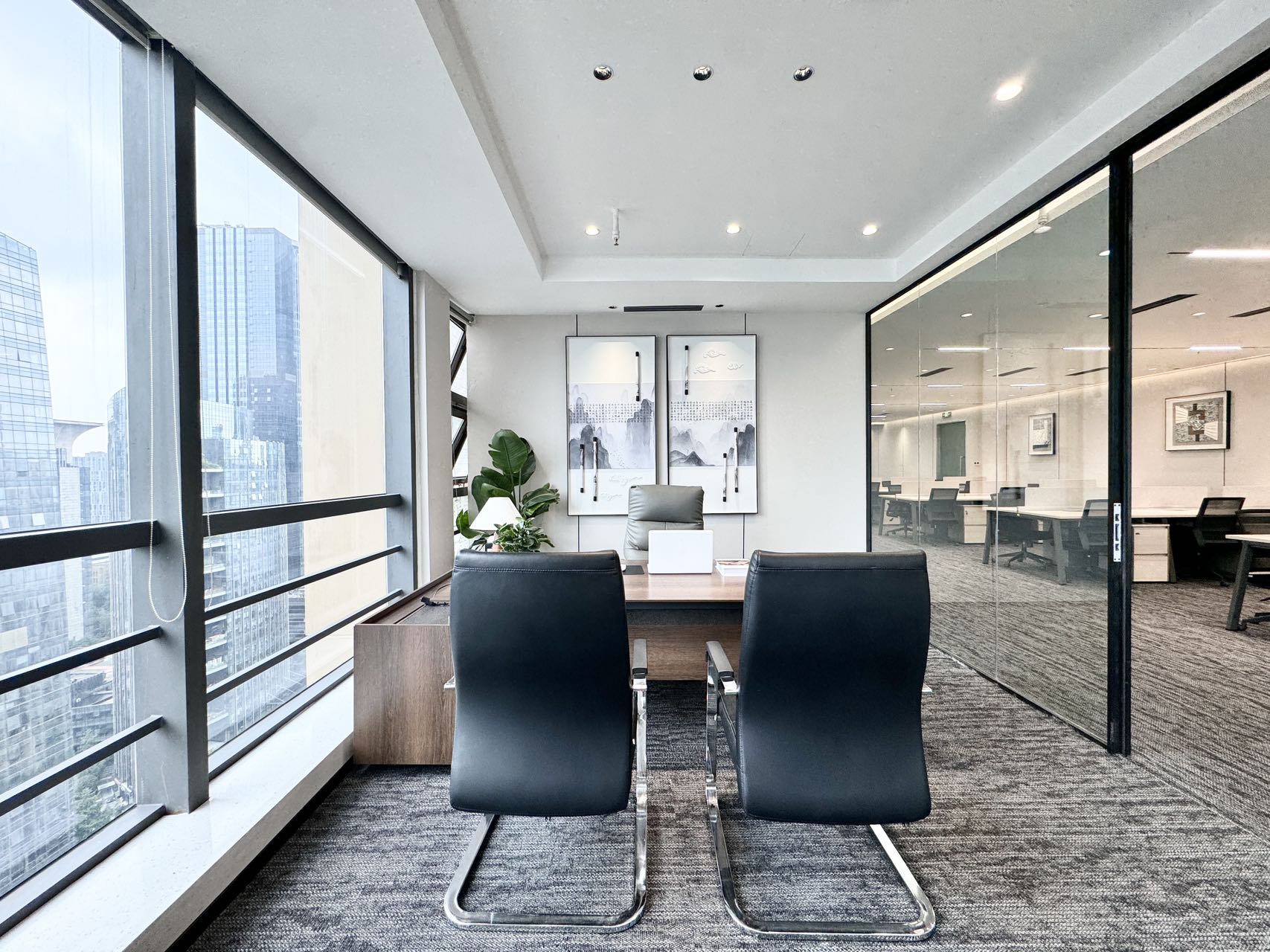 天府二街精装好房 8隔间40工位 双面采光 大气前台 带休息洽谈区 带家具 蜀都中心办公室出租